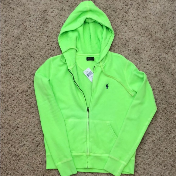 lime green polo hoodie